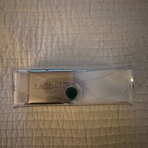 Lacoste White Woven Belt – Crocodile Logo – New in Case